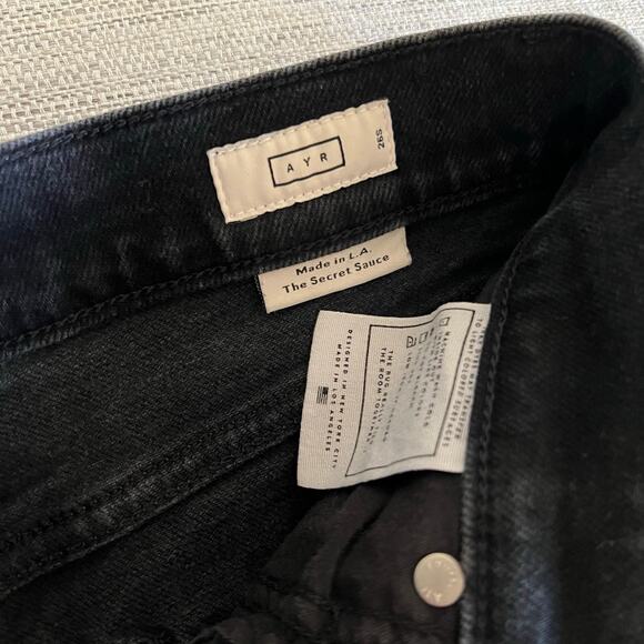 AYR The Secret Sauce Jeans 26S Date Night Black Straight Leg Denim 29.5” Inseam - Picture 5 of 8